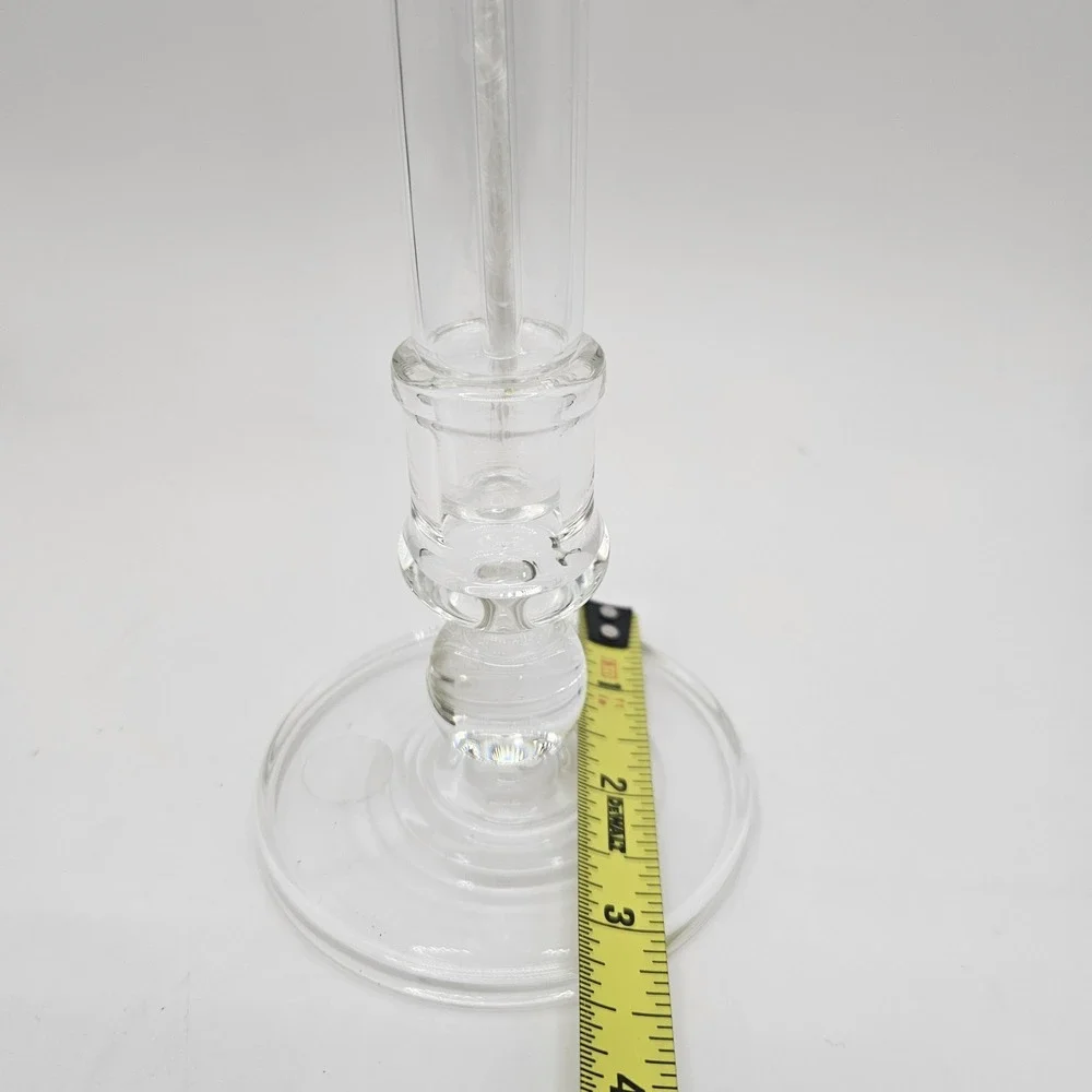 Vintage Clear Glass Drip Oil Candle Candlestick With Wick 7